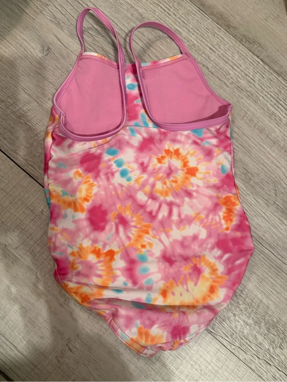 Speedo Girls' Pink Tie-Dye One-Piece Swimsuit Size XS